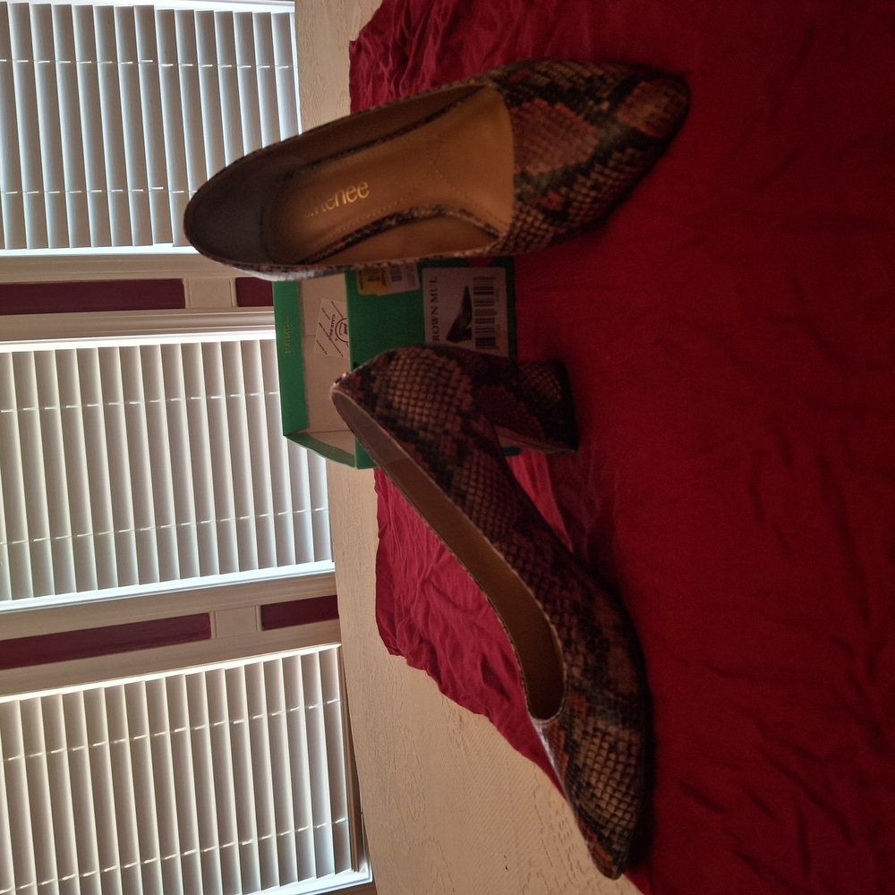 J.Renee Women's Brown Snake Print Shoes - Picture 14 of 15